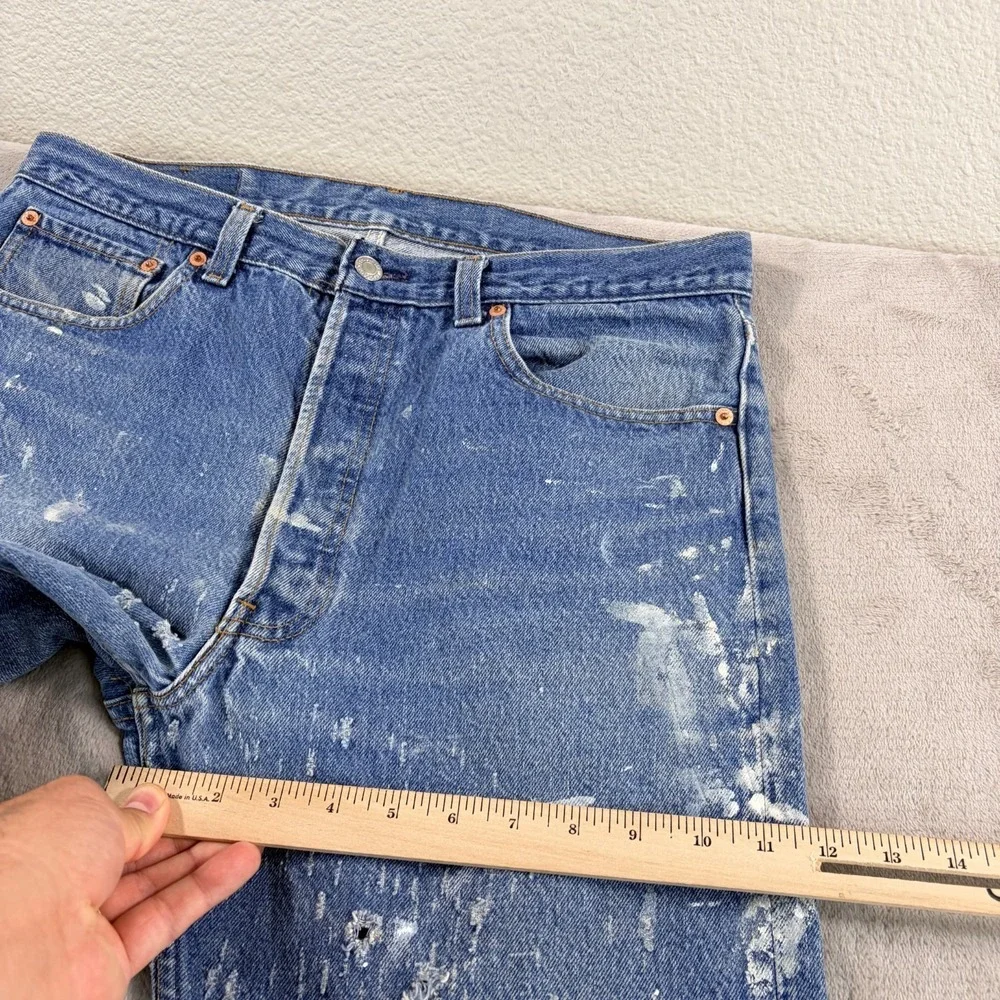 Vintage Levis 501xx Jeans Men 36x34 (Fits 34x31) Distressed Paint Made in USA
